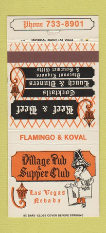 Matchbook Cover - Village Pub Supper Club Las Vegas NV 30 Strike
