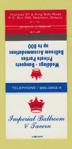 Matchbook Cover - Imperial Ballroom Tavern Nobleton ON 30 Strike
