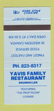 Matchbook Cover - Yavis Restaurant Drumheller AB 30 Strike