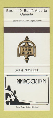 Matchbook Cover - Rimrock Inn Banff AB Master Hosts 30 Strike