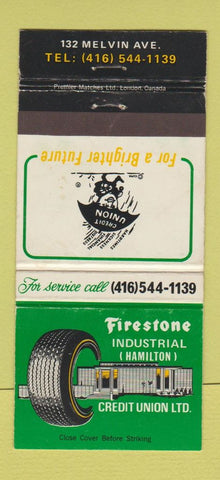 Matchbook Cover - Firestone Credit Union Hamilton ON #2 GREEN 30 Strike