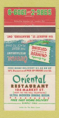 Matchbook Cover - Oriental Restaurant Brantford ON 30 Strike