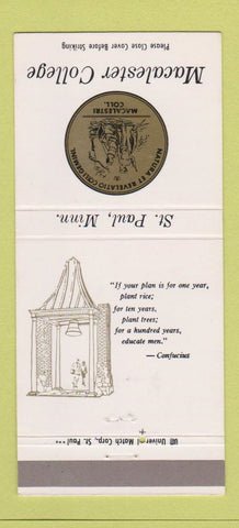 Matchbook Cover - Macalester College St Paul MN 30 Strike