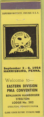 Matchbook Cover - Matchbook Cover Moose Lodge Steelton PA yellow Harrisburg