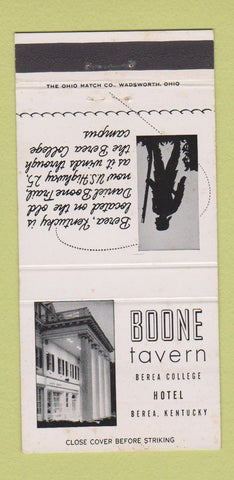 Matchbook Cover - Boone Tavern Berea College Hotel KY 30 Strike