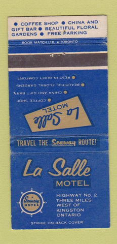 Matchbook Cover - La Salle Motel Kingston ON 30 Strike