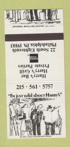 Matchbook Cover - Harry's Bar Philadelphia PA 30 Strike