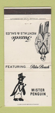 Matchbook Cover - Mister Penguin Texedo WEAR 30 Strike