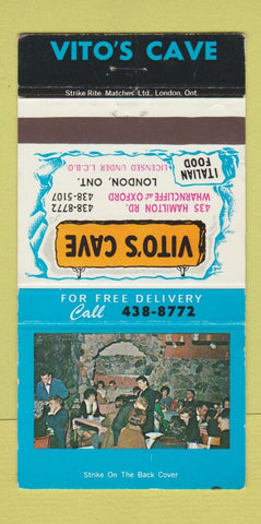 Matchbook Cover - Vito's Cafe London ON 30 Strike