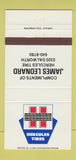 Matchbook Cover - Hercules Tires James Leonard 30 Strike