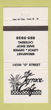 Matchbook Cover - The Terrace Cafe Lincoln? NE 30 Strike