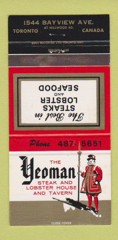 Matchbook Cover - Yeoman Steak Lobster Toronto ON 30 Strike