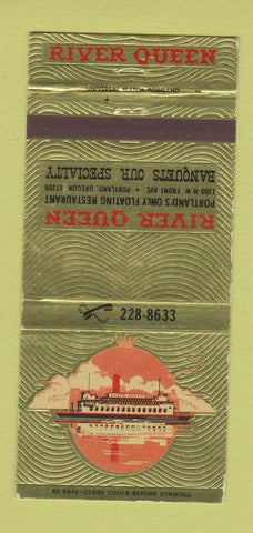 Matchbook Cover - River Queen Restaurant Portland OR 30 Strike