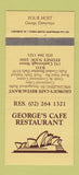 Matchbook Cover - George's Cafe Restaurant Sydney Australia 30 Strike