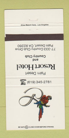 Matchbook Cover - Resort Hotel Palm Desert CA 30 Strike
