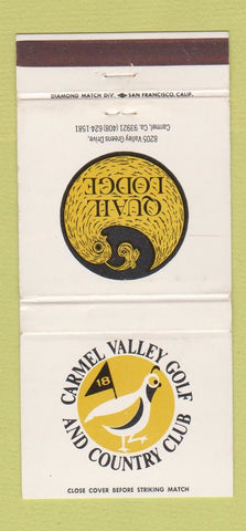 Matchbook Cover - Carmel Valley Golf Country Club Carmel CA WEAR 30 Strike