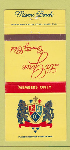 Matchbook Cover - La Gorce Country Club Miami Beach FL WEAR 30 Strike