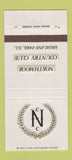 Matchbook Cover - Northmoor Country Club Highland Park IL 30 Strike