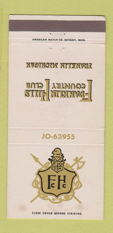 Matchbook Cover - Franklin Hills Country Club Franklin MI WEAR 30 Strike