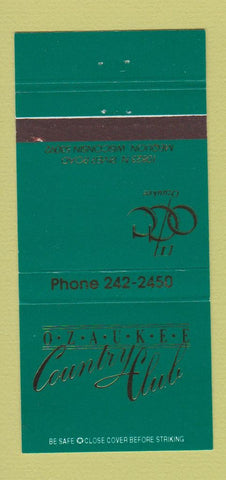 Matchbook Cover - Ozaukee Country Club Mequon WI 30 Strike