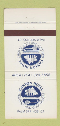 Matchbook Cover - Canyon Hotel Golf Racquet Palm Springs CA 30 Strike