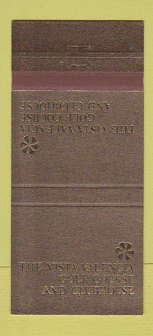 Matchbook Cover - Vista Valencia Golf Course Valencia CA WEAR 30 Strike