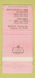 Matchbook Cover - Vista Valencia Golf Course Valencia CA WEAR 30 Strike