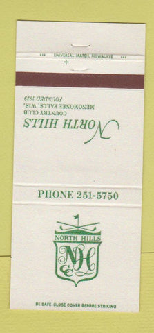 Matchbook Cover - North Hills Country Club Menomonee Falls WI 30 Strike