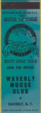 Matchbook Cover - Matchbook Cover Moose Lodge Waverly NY turquoise