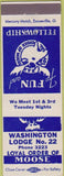Matchbook Cover - Matchbook Cover Moose Lodge Washington PA