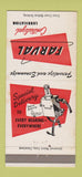 Matchbook Cover - Farval Lubrication Cleveland OH WEAR 30 Strike