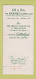 Matchbook Cover - Farval Lubrication Cleveland OH WEAR 30 Strike