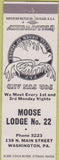 Matchbook Cover - Matchbook Cover Moose Lodge Washington PA