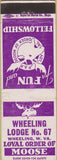 Matchbook Cover - Matchbook Cover Moose Lodge Wheeling WV