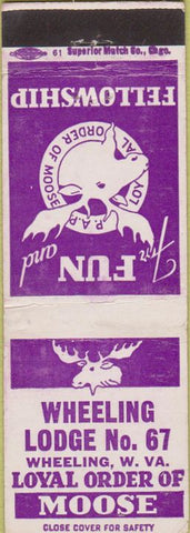 Matchbook Cover - Matchbook Cover Moose Lodge Wheeling WV