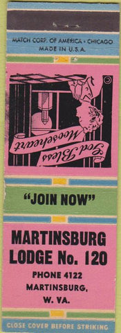 Matchbook Cover - Matchbook Cover Moose Lodge Martinsburg WV