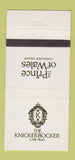 Matchbook Cover - Knickerbocker Hotel Chicago IL Princes of Wales 30 Strike