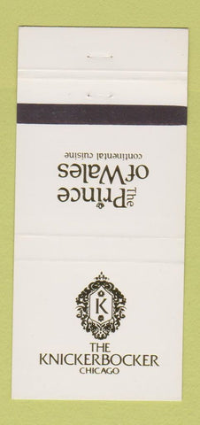 Matchbook Cover - Knickerbocker Hotel Chicago IL Princes of Wales 30 Strike