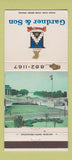 Matchbook Cover - Gardner and Son Funeral Home Vincennes IN 30 Strike