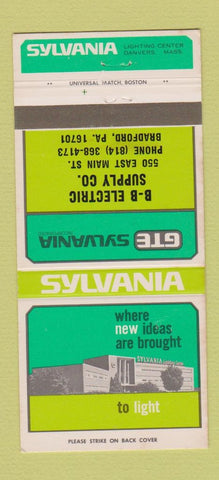 Matchbook Cover - Sylvania GTE BB Electric Bradford PA 30 Strike