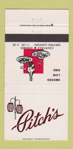 Matchbook Cover - Pitch's Restaurant Milwaukee WI WEAR 30 Strike