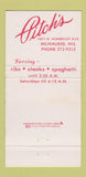 Matchbook Cover - Pitch's Restaurant Milwaukee WI WEAR 30 Strike