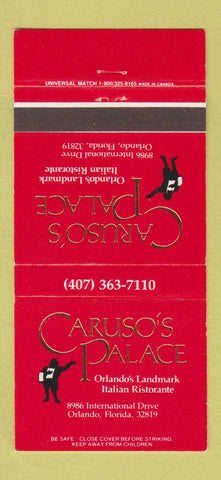 Matchbook Cover - Caruso's Place Italian Orlando FL 30 Strike