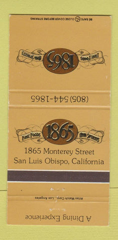 Matchbook Cover - 1965 Restaurant San Luis Obispo CA 30 Strike