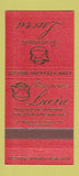 Matchbook Cover - Ristorante Lucia Italian Boston MA 30 Strike