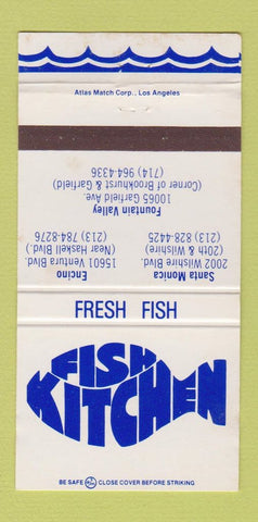 Matchbook Cover - Fish Kitchen Fountain Valley Santa Monica Encino CA 30 Strike