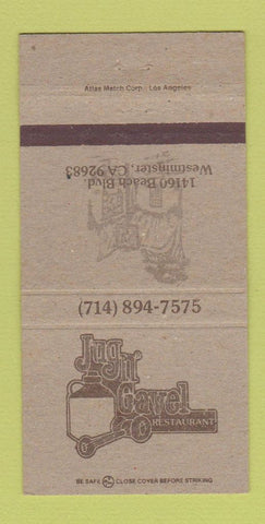 Matchbook Cover - Jug n Gavel Restaurant Westminster CA 30 Strike