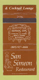 Matchbook Cover - San Simeon Restaurant CA 30 Strike