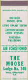 Matchbook Cover - Matchbook Cover Moose Lodge Williamsport PA