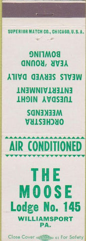 Matchbook Cover - Matchbook Cover Moose Lodge Williamsport PA